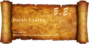 Barth Etelka névjegykártya